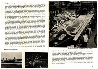 Foto der großen Modellanlage in Frankfurt. Die Anlage kam ursprünglich 1954 nach Frankfurt und wurde 1959 durch eine größere Version ausgetauscht. Die Anlage hatte Ähnlichkeit mit Carrera-Jet (was erst später auf den Markt kam) und war für dauerhaften Einsatz über Jahre konstruiert.